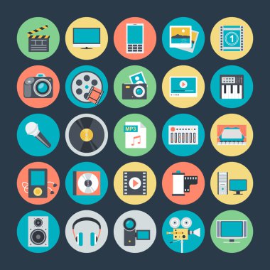 Multimedya Renkli Vektör Simgeleri 1