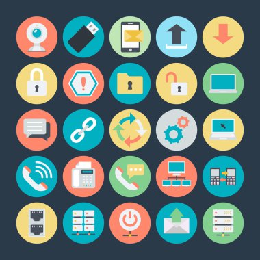 Networking Colored Vector Icons 2 clipart