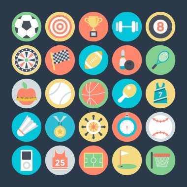 Sports Colored Vector Icons 1 clipart