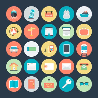 Summer and Travel Colored Vector Icons 2