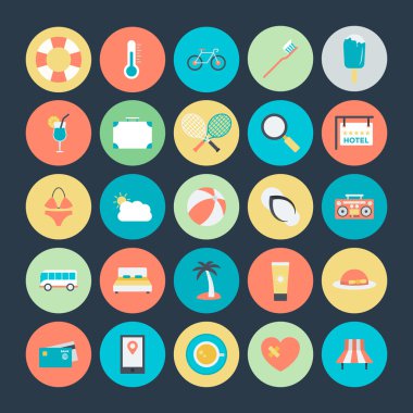 Summer and Travel Colored Vector Icons 3