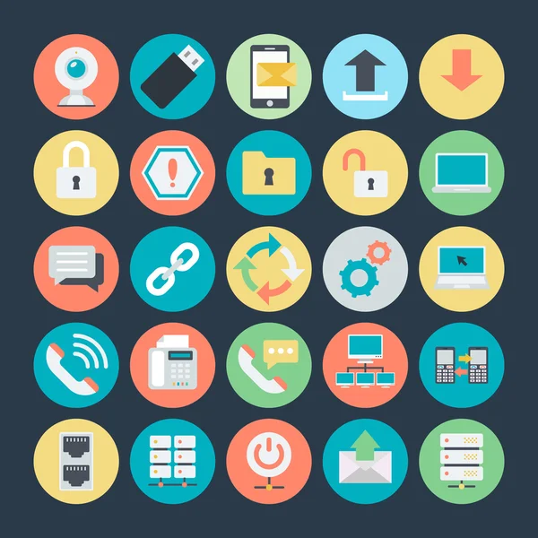 Networking gekleurde Vector Icons 2 — Stockvector