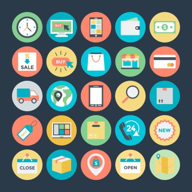 Alışveriş ve ticaret vektör simgeler 1