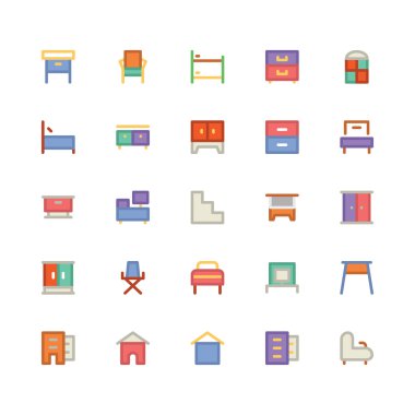 Bina & Mobilya Vektör İkonları 9.