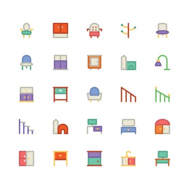 Bina ve mobilya vektör simgeler 15