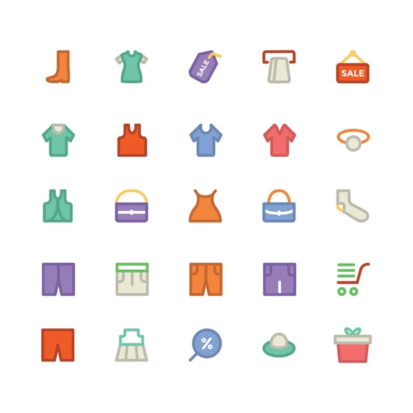 Clothes flat bold Vector Icons 3 — Stock Vector