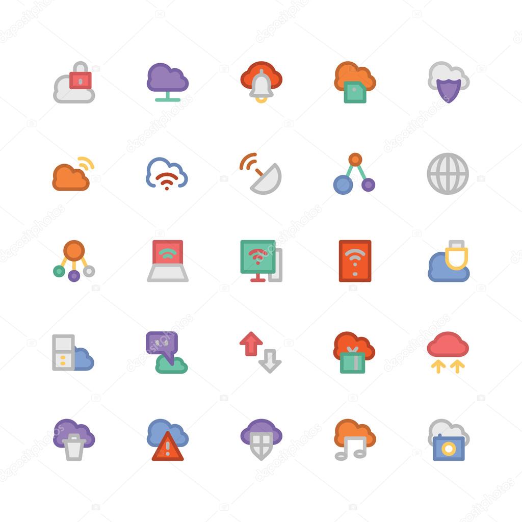 Cloud Computing flat bold Vector Icons 2 Stock Vector by ©vectorsmarket ...