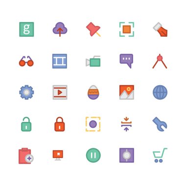 Tasarım & Geliştirme düz kalın Vektör Simgeleri 4