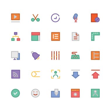 Tasarım & Geliştirme düz kalın Vektör Simgeleri 5