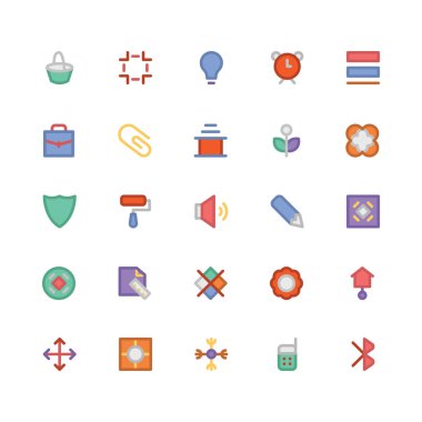 Tasarım & Geliştirme düz kalın Vektör Simgeleri 2