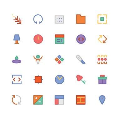 Tasarım & Geliştirme düz kalın Vektör Simgeleri 3