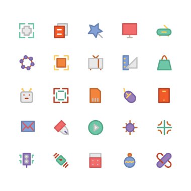 Tasarım & Geliştirme düz kalın Vektör Simgeleri 1