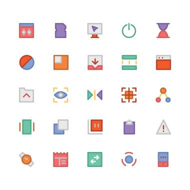 Tasarım & Geliştirme düz kalın Vektör Simgeleri 7