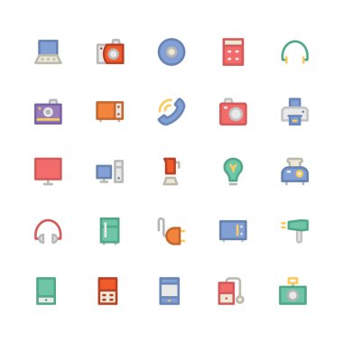 Elektronik düz kalın vektör simgesi 1