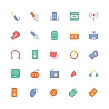 Elektronik düz kalın vektör simgesi 6