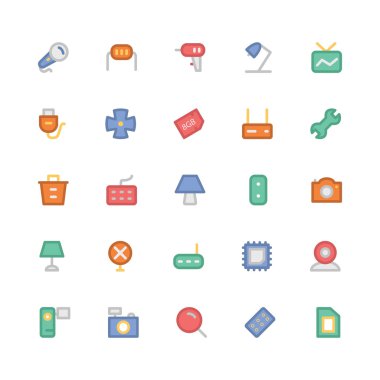 Elektronik düz kalın vektör simgesi 8