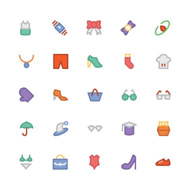 Moda düz kalın Vektör Simgeleri 2