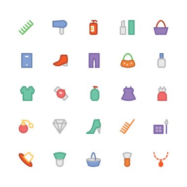 Moda düz kalın Vektör Simgeler 4