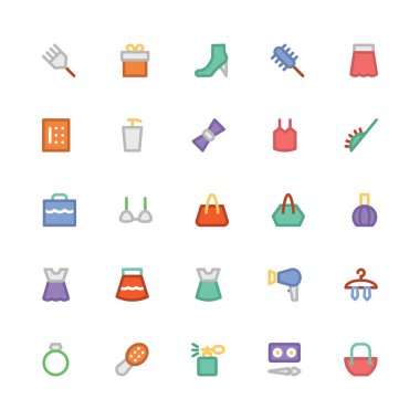 Moda düz kalın Vektör Simgeleri 6