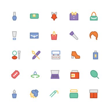 Moda düz kalın Vektör Simgeleri 5