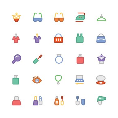 Moda düz kalın Vektör Simgeleri 7