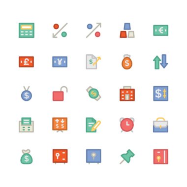 Finans düz kalın Vektör simgesi 5