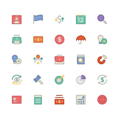 Finans düz kalın Vektör simgesi 2