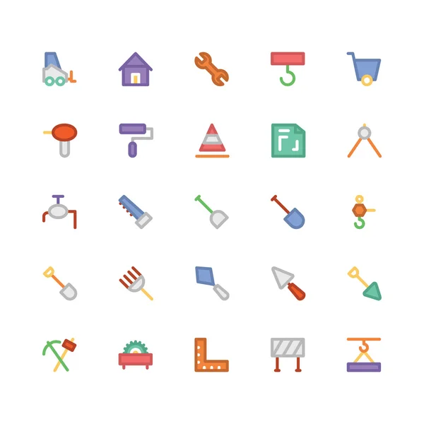 Construction flat bold Vector Icons 2 — Stock Vector