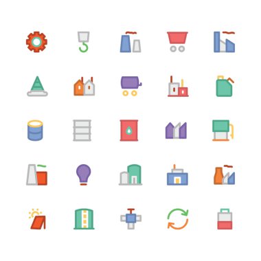 Lojistik teslimat düz kalın Vektör Simgeleri 1