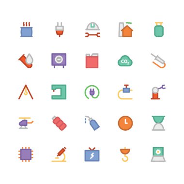 Lojistik teslimat düz kalın Vektör Simgeleri 7