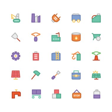 Lojistik teslimat düz kalın Vektör Simgeleri 10