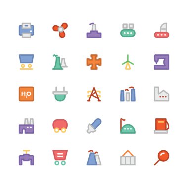 Lojistik teslimat düz kalın Vektör Simgeleri 9