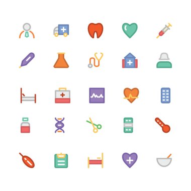 Tıbbi düz kalın vektör simgesi 1