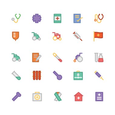 Tıbbi düz kalın vektör simgesi 5