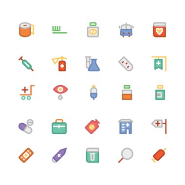 Tıbbi düz kalın vektör simgesi 6