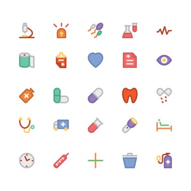 Tıbbi düz kalın vektör simgesi 7