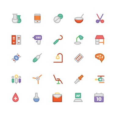 Tıbbi düz kalın vektör simgesi 8