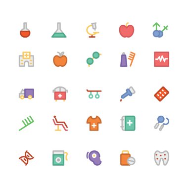 Tıbbi düz kalın vektör simgesi 9