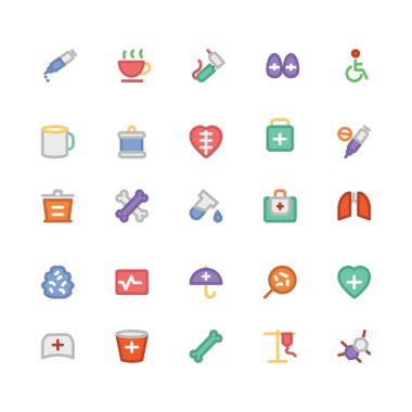 Tıbbi düz kalın vektör simgesi 10