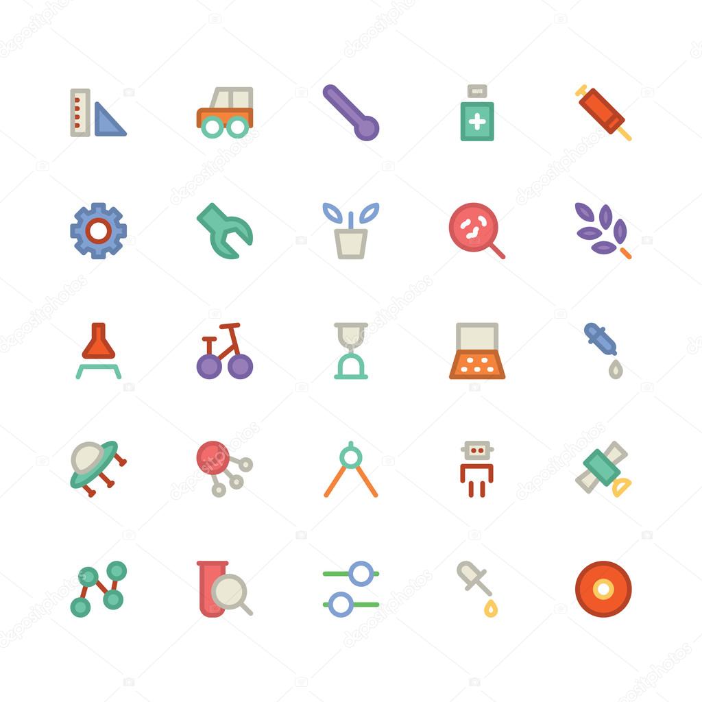 Science flat bold Vector icon