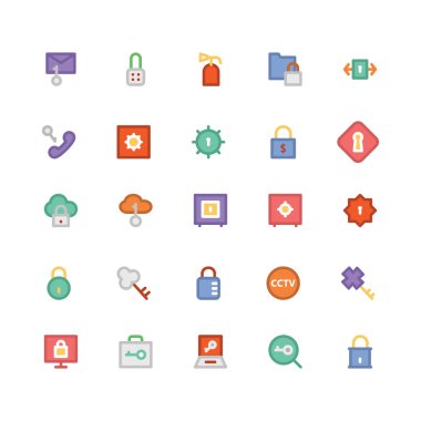 Güvenlik vektör ikonlar