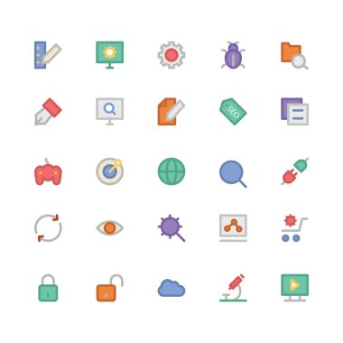 SEO ve pazarlama vektör simge 1