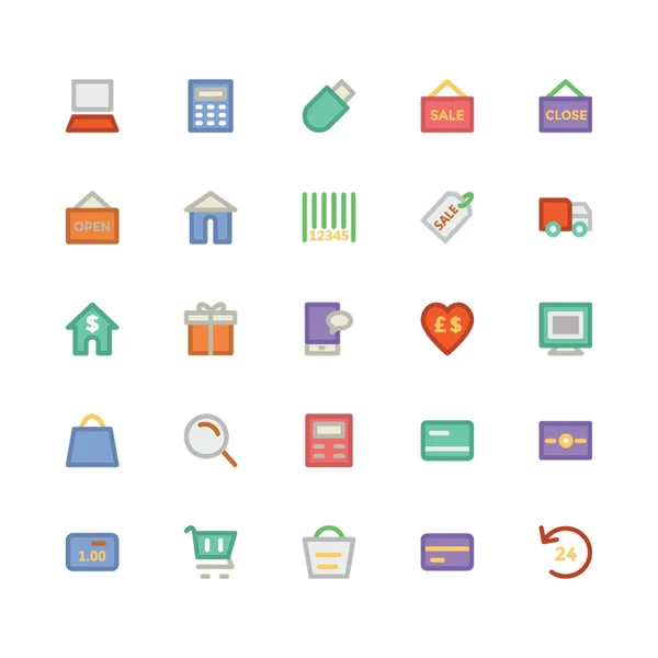 Iconos de vectores comerciales 1 — Vector de stock