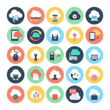 Cloud Computing vektör simgeler 2