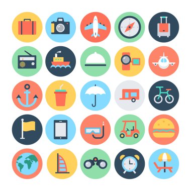 Seyahat vektör simgeler 1