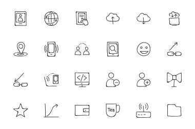 Medya El Çizilmiş Doodle Simgeler 6