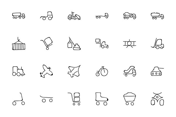 Транспортное средство Doodle Icons 3
