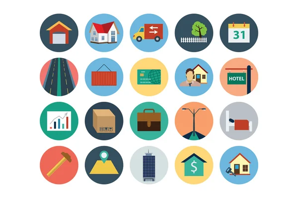 Flat Real Estate Vector Icons 4 — Wektor stockowy