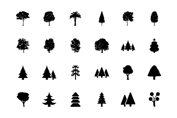 Icônes vectorielles des arbres 1 — Image vectorielle