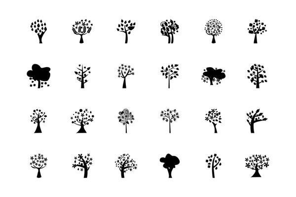 Bäume Vektorsymbole 5 — Stockvektor